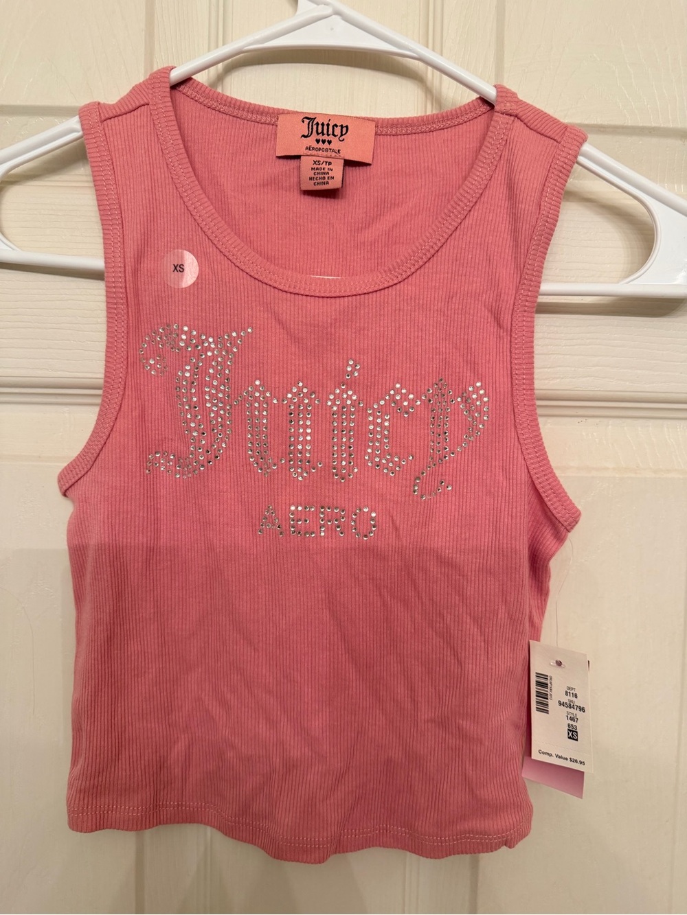 Juicy Couture Pink Rhinestone Logo Tank Top